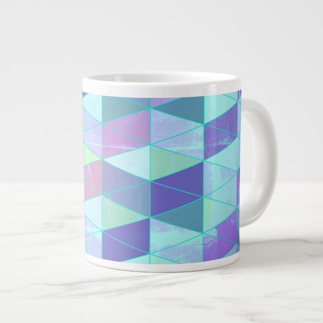 Cubes Into Triangles Geometric Pattern Giant Coffee Mug (Front Right)