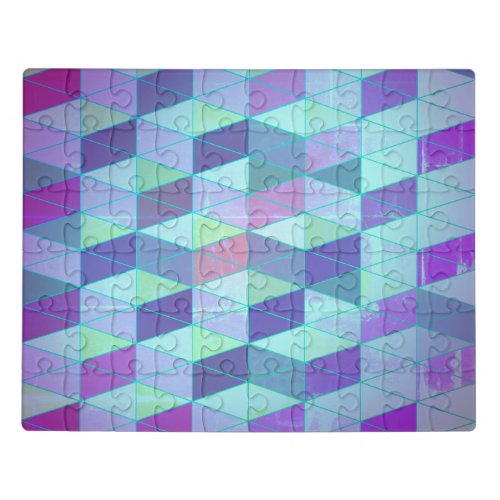 Cubes Into Triangles Geometric Pattern Jigsaw Puzzle