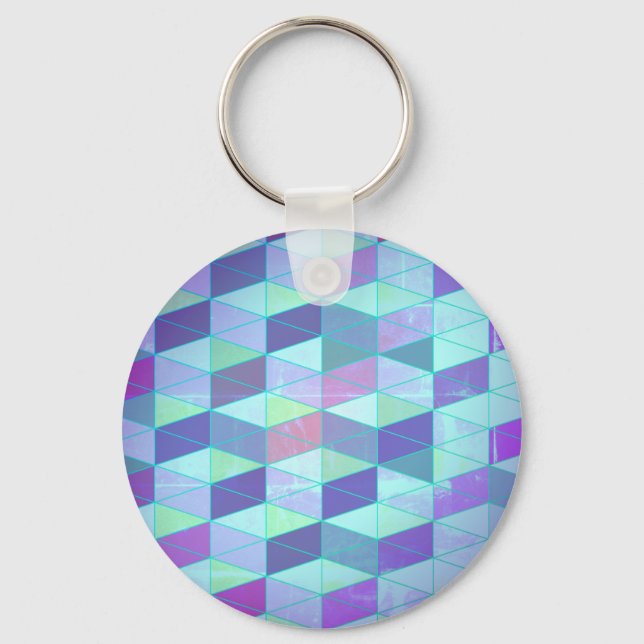 Cubes Into Triangles Geometric Pattern Keychain (Front)