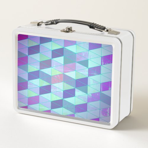 Cubes Into Triangles Geometric Pattern Metal Lunch Box