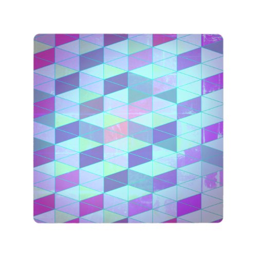 Cubes Into Triangles Geometric Pattern Metal Print