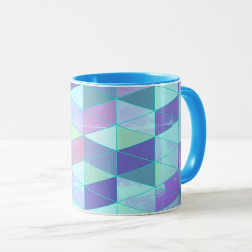 Cubes Into Triangles Geometric Pattern Mug