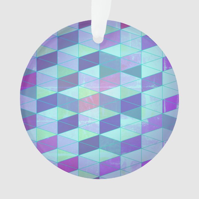 Cubes Into Triangles Geometric Pattern Ornament (Front)