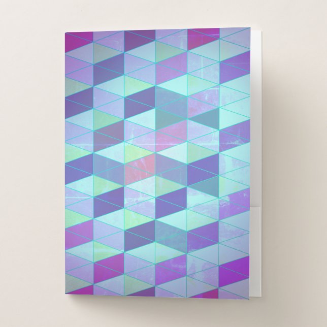 Cubes Into Triangles Geometric Pattern Pocket Folder (Front)