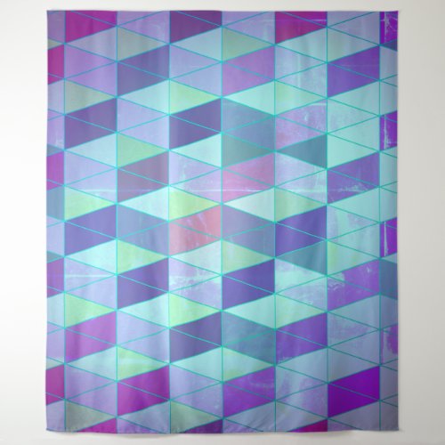 Cubes Into Triangles Geometric Pattern Tapestry