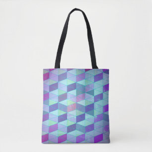 Cubes Into Triangles Geometric Pattern Tote Bag