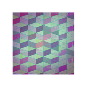 Cubes Into Triangles Geometric Pattern Wood Wall Art