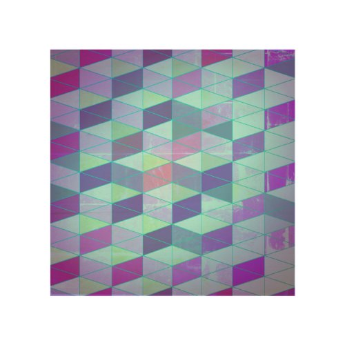 Cubes Into Triangles Geometric Pattern Wood Wall Art