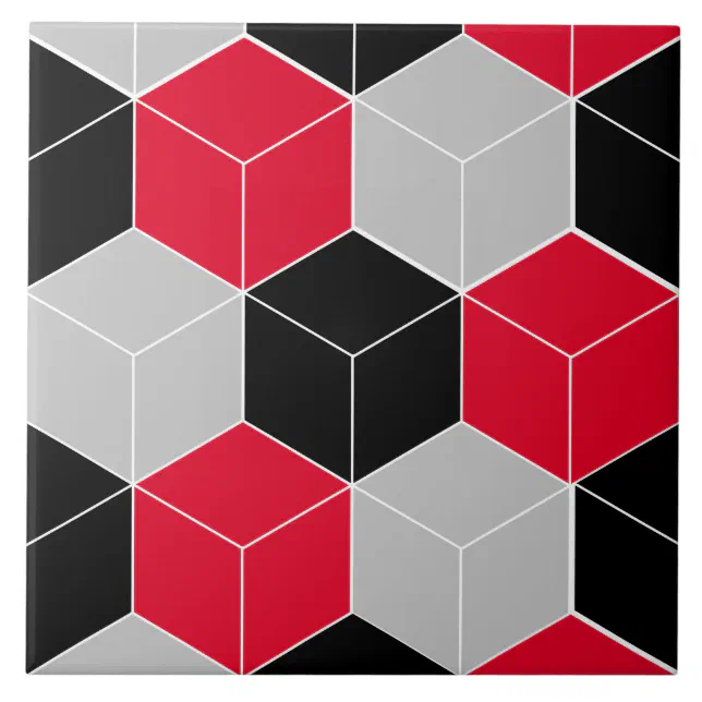 Cubic Tile Pattern Cubic 3d pattern ceramic tile | Zazzle