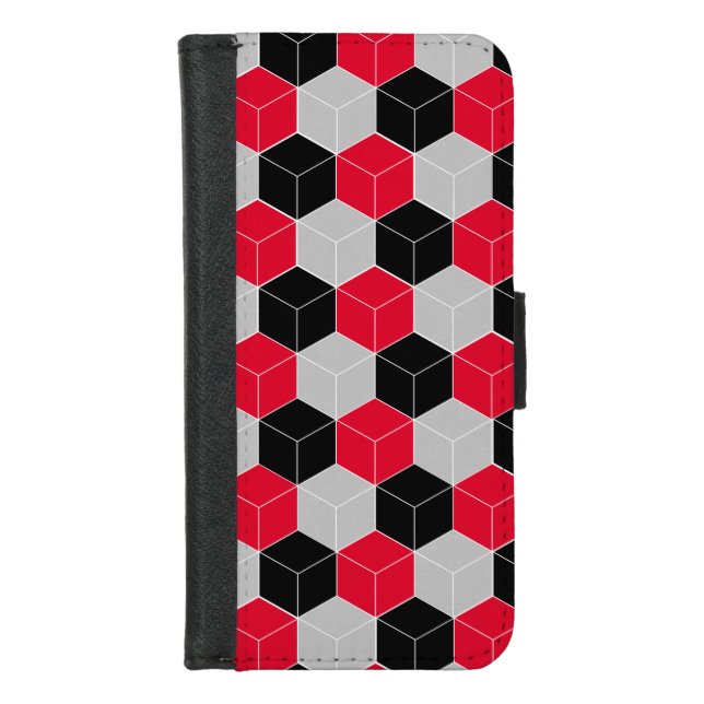 Cubic 3d pattern iPhone wallet case (Front)