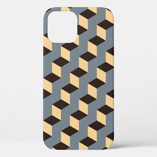 Cubic Stairs: Geometric Silver Tile Case-Mate iPhone Case (Back)