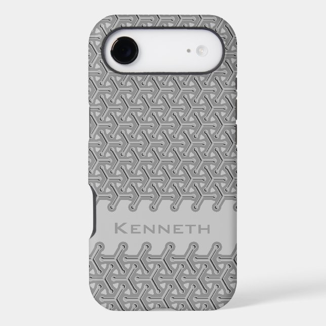 Cubic steel grey industrial repeat pattern Case-Mate iPhone case (Back)