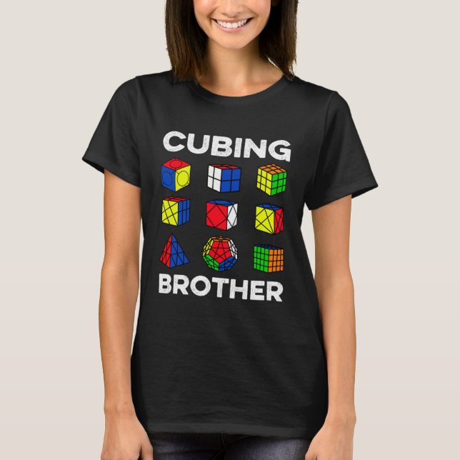 Cubing Brother Speedcubing Speedsolving Cuber T-Shirt (Front)
