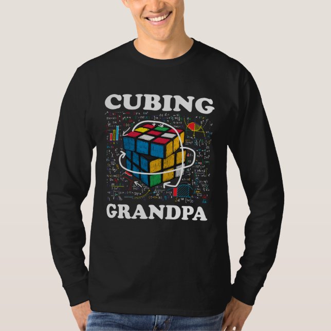 Cubing Grandpa Speed Cubing Math T-Shirt (Front)