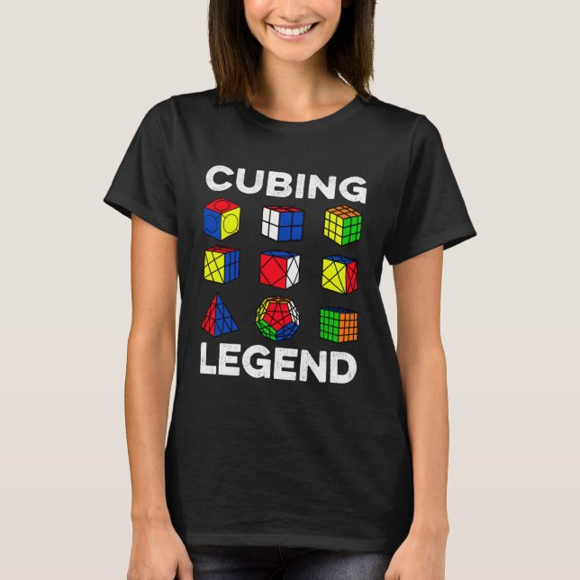 Cubing Legend Speedcubing Speedsolving Cuber T-Shirt (Front)