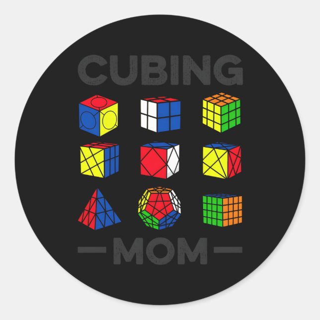 Cubing Mom Speed Cubing Math Classic Round Sticker (Front)