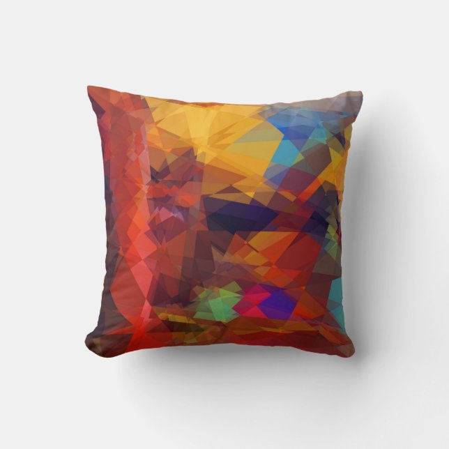 Cubism Abstract Art | Modern Geometric Pattern 2 Throw Pillow (Front)