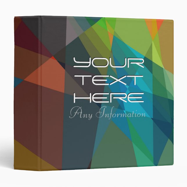 Cubism Abstract Art | Modern Geometric Pattern 4 3 Ring Binder (Front/Spine)