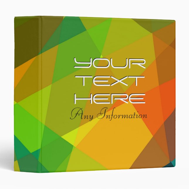 Cubism Abstract Art | Retro Geometric Pattern 2 3 Ring Binder (Front/Spine)
