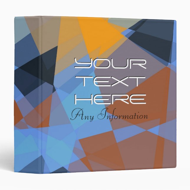 Cubism Abstract Art | Retro Geometric Pattern 4 Binder (Front/Spine)