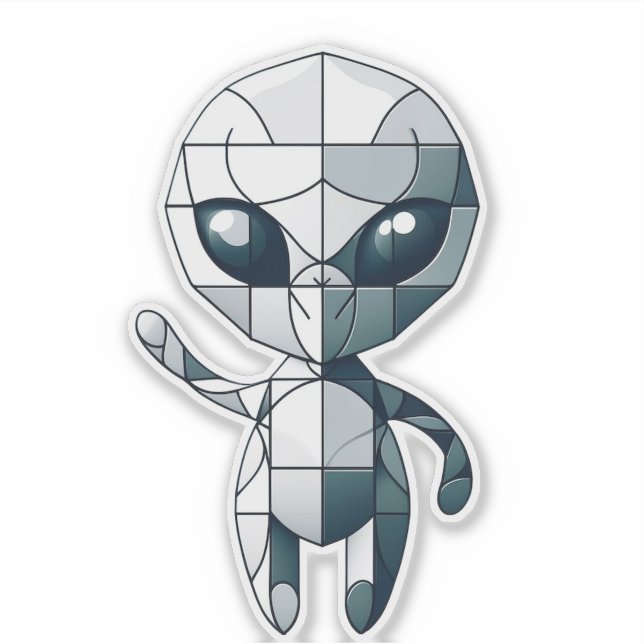 Cubism Alien Sticker (Front)