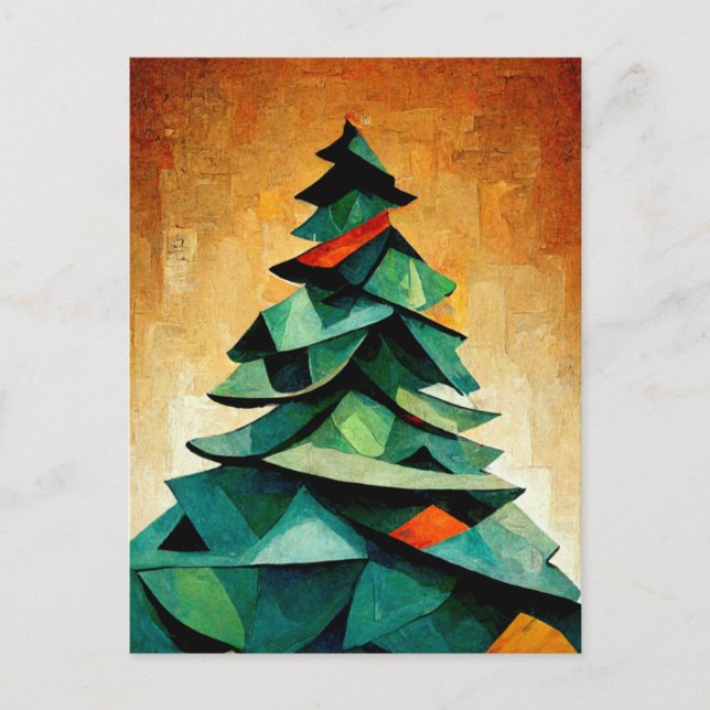Cubism, Christmas tree at Christmas. painted. Postcard (Front)