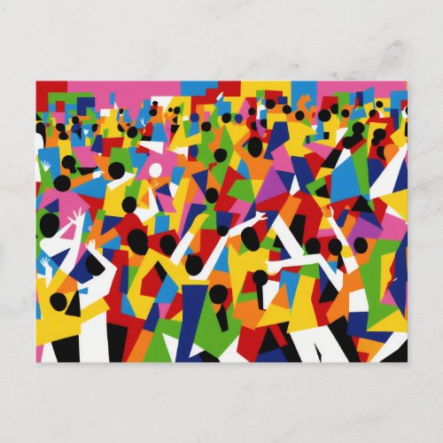 Cubism Dancing Party Postcard