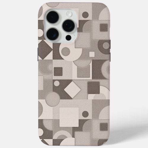 Cubism Fine Art Square Shape Seamless Pattern iPhone 15 Pro Max Case