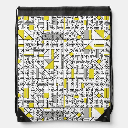 Cubism Maze Drawstring Bag