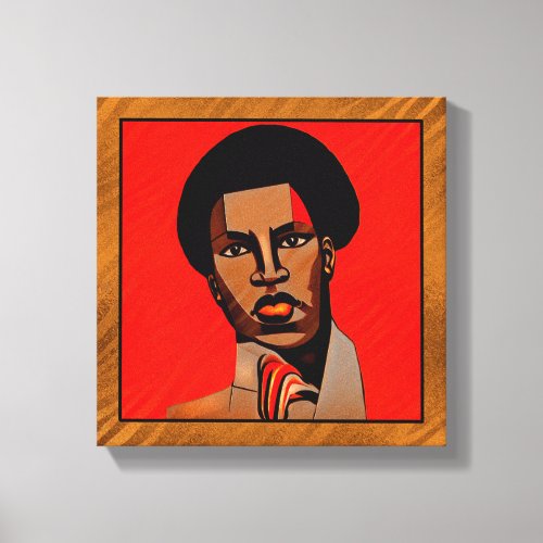 Cubism Style African Man Canvas Print