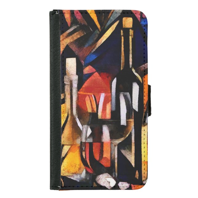 Cubism Wine Themes: Bottles & Grapes Samsung Galaxy Wallet Case (Front)
