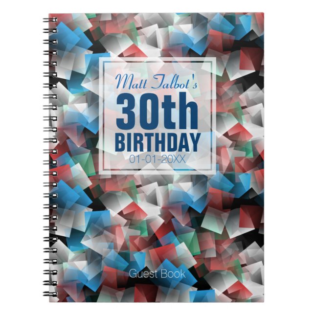 Cubist Abstract 30th Birthday Guest Book 1a (Front)