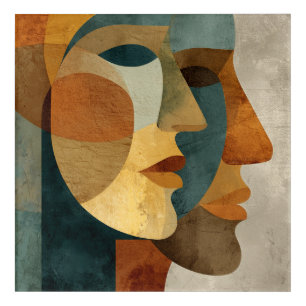 Cubist Abstract Faces Wall Art Print