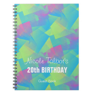 Cubist Abstract Pastel 20th Birthday Guest Book 2