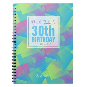 Cubist Abstract Pastel 30th Birthday Guest Book 2a by ReneBui at Zazzle
