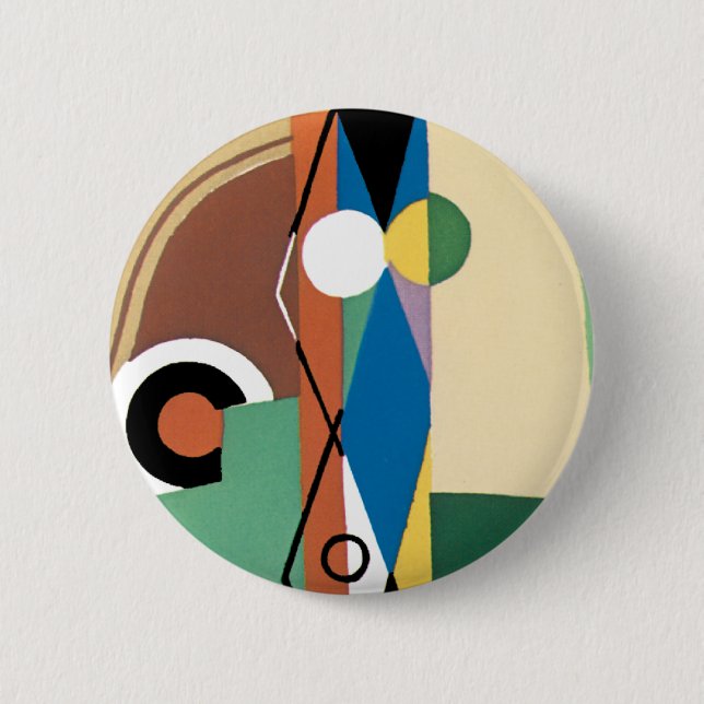 Cubist Abstract Pinback Button (Front)