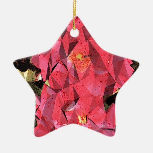 Cubist Abstract Roses Ceramic Ornament