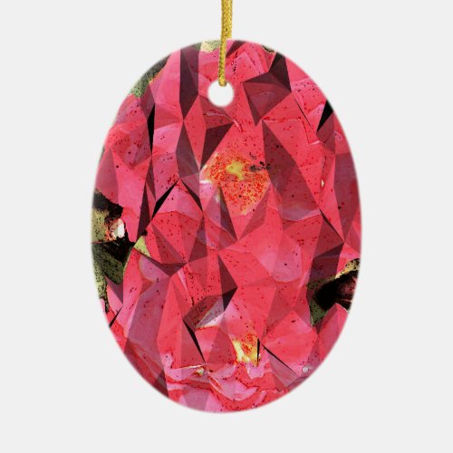 Cubist Abstract Roses Ceramic Ornament