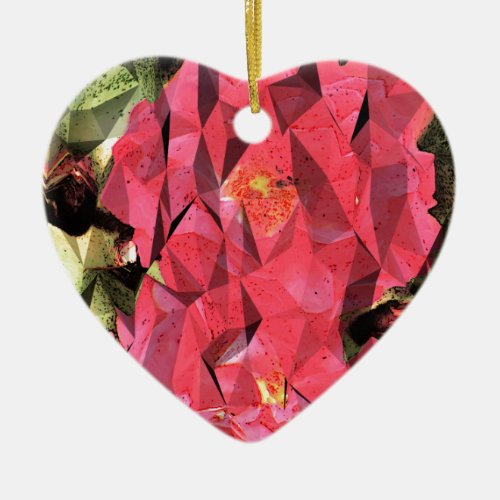 Cubist Abstract Roses Ceramic Ornament