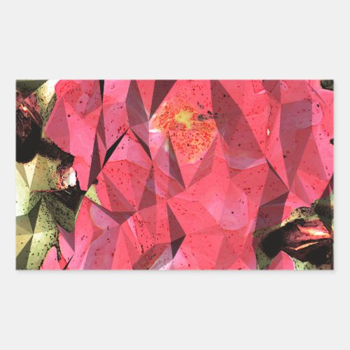 Cubist Abstract Roses Rectangular Sticker