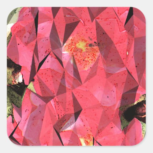 Cubist Abstract Roses Square Sticker