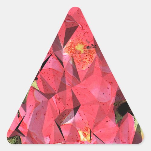 Cubist Abstract Roses Triangle Sticker