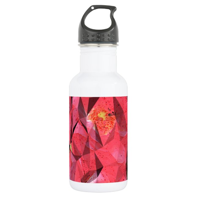 Cubist Abstract Roses Water Bottle (Front)