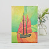 Cubist Abstract Sailing Boat Geometric Art (Standing Front)