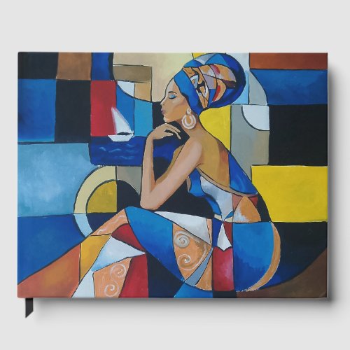 Cubist African Woman Guest Book & Keepsake Journal