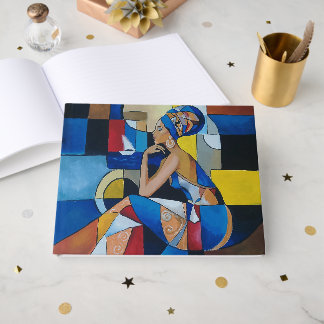 Cubist African Woman Guest Book & Keepsake Journal