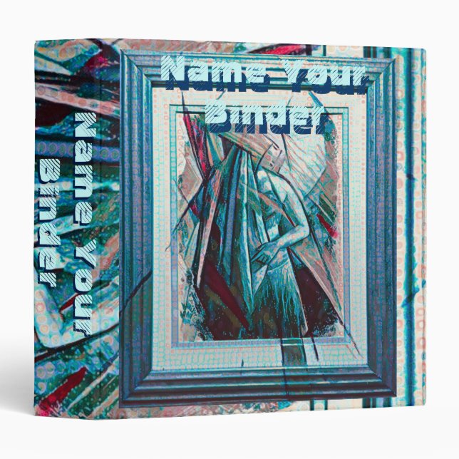 Cubist Art Deco Belly Dancer 3 Ring Binder (Front/Spine)