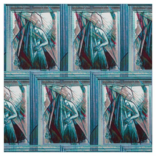 Cubist Art Deco Belly Dancer Fabric