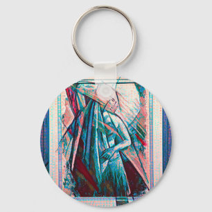 Cubist Art Deco Belly Dancer Keychain