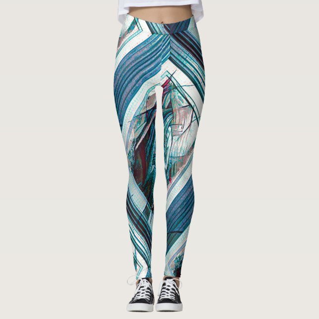 Cubist Art Deco Belly Dancer Leggings (Front)